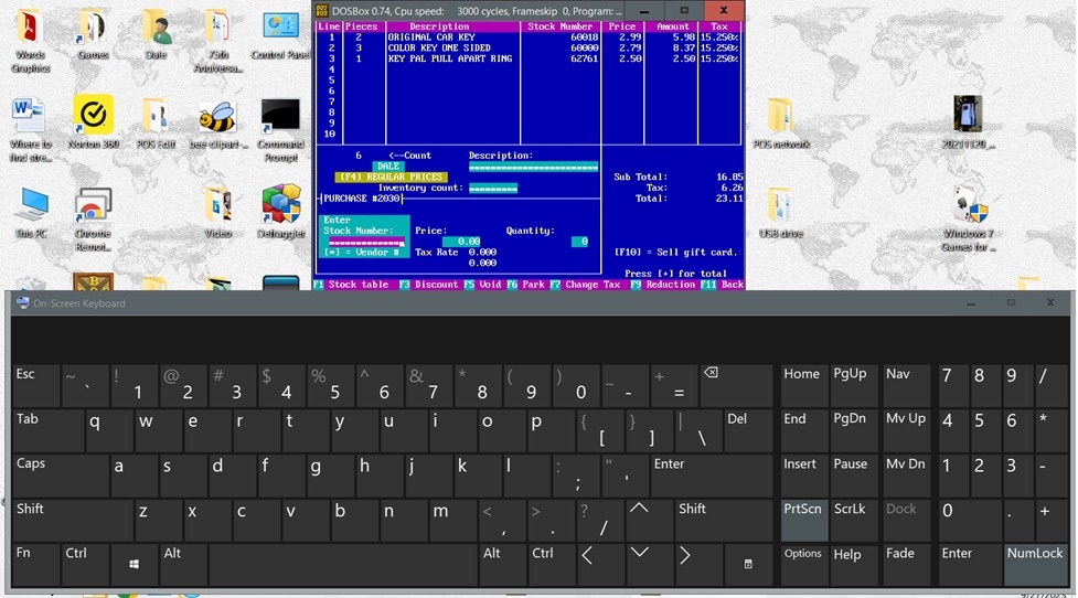 DHPOS touch screen.